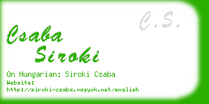 csaba siroki business card